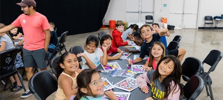 Children doing arts and crafts at a YMCA Summer Camp